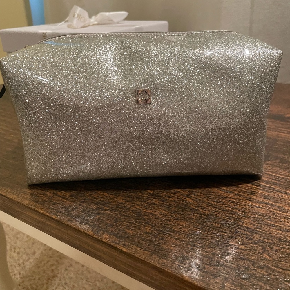 CLOSET CLEAR OUT! Kate Spade ♠️ Silver Glitter Makeup Bag